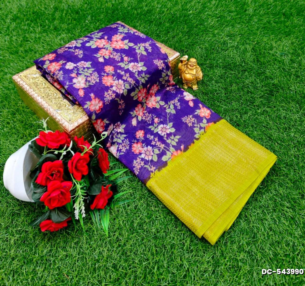 Dailywear cotton sarees premium look lightweight comfortable wear - BRINJAL COLOUR