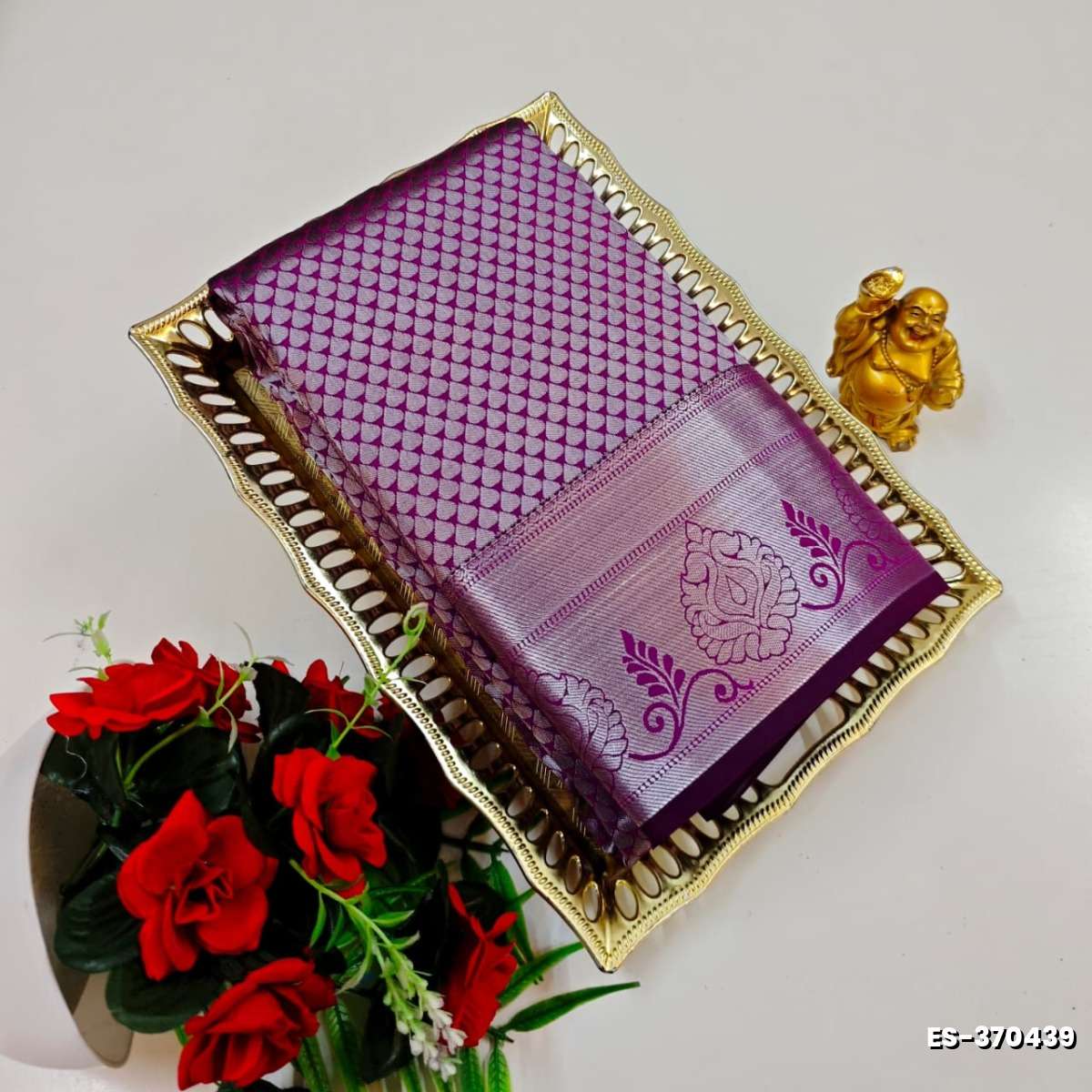 BRIDAL SILK GOLD SILVAR AND COPPER ZARI WEAVE AND WEDDING ART SILK SAREES - VADAMALLI (9)