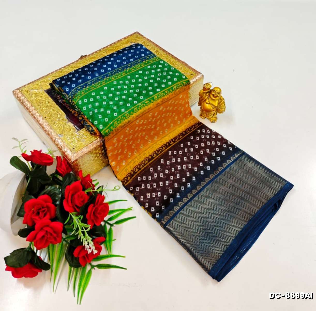 Dailywear cotton sarees premium look lightweight comfortable wear - MULTI COLOR (1)