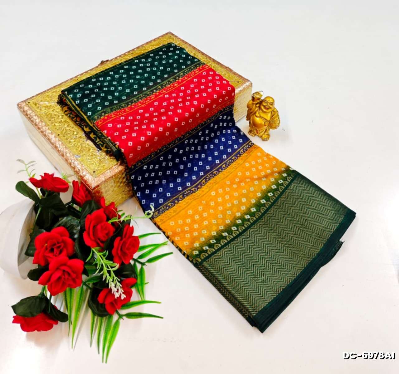 Dailywear cotton sarees premium look lightweight comfortable wear - MULTI COLOR (2)