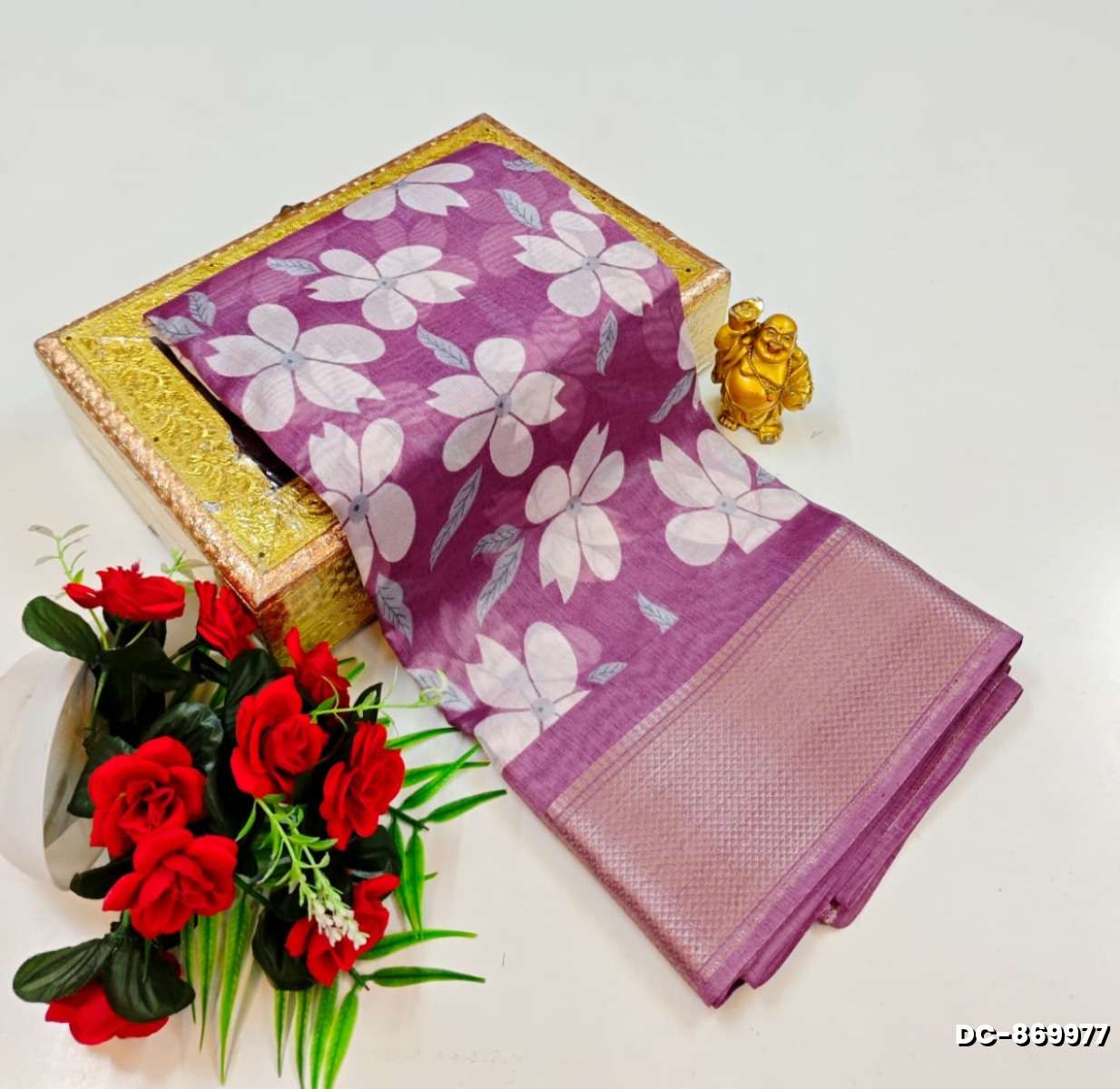 Dailywear cotton sarees premium look lightweight comfortable wear - MAUVE COLOUR (2)