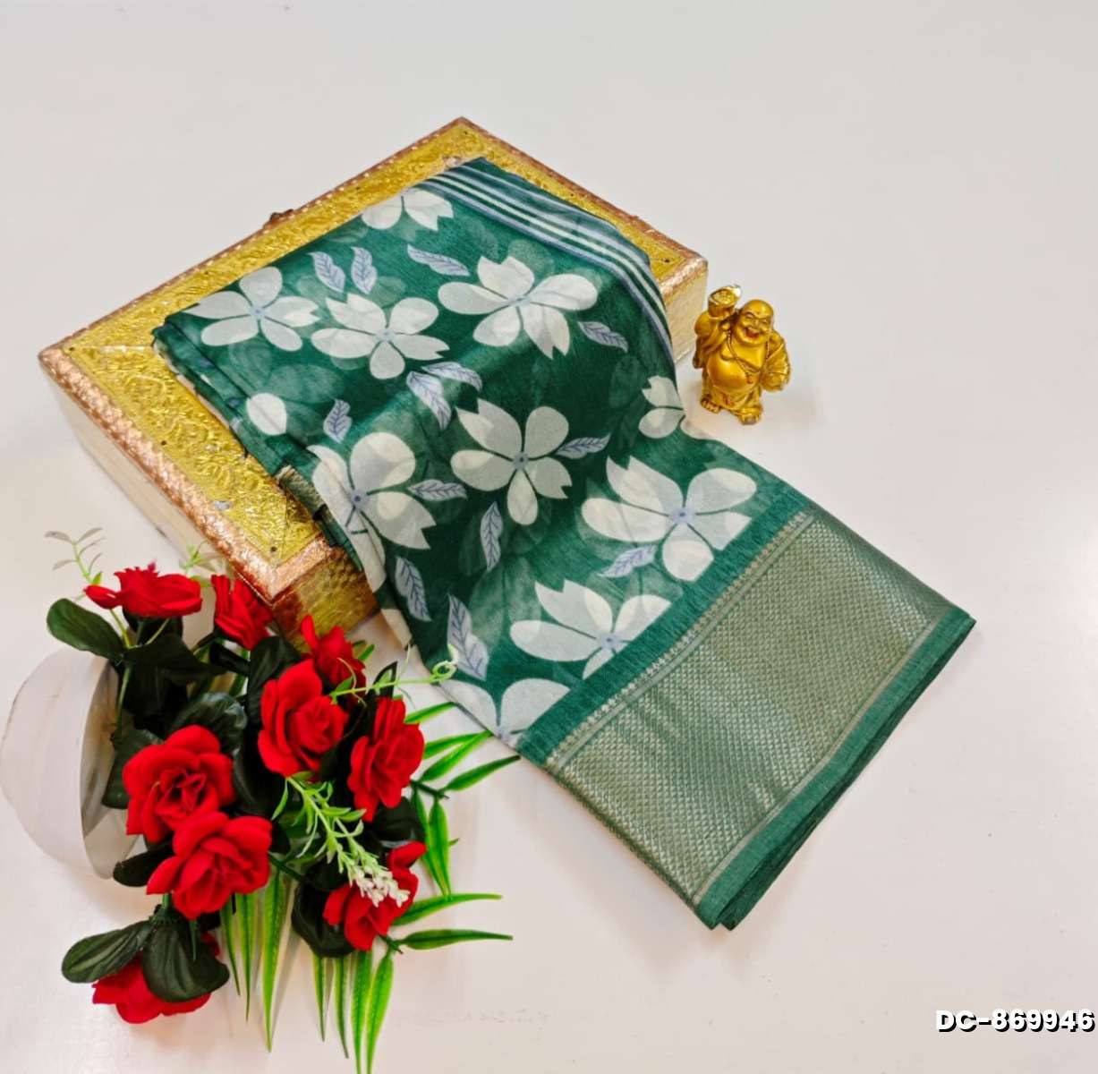 Dailywear cotton sarees premium look lightweight comfortable wear - LIGHT GREEN SHADE (2)