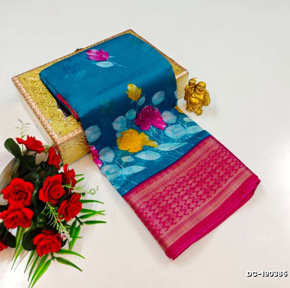 Dailywear cotton sarees premium look lightweight comfortable wear - BLUE SHADE (7)