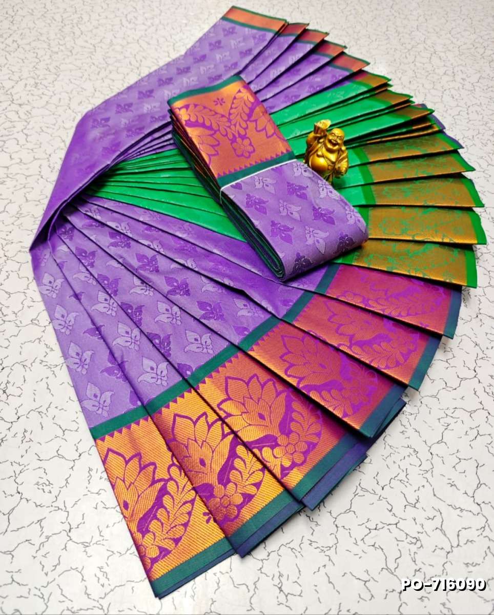 Poonthamil Elegant Traditional Saree - BRINJAL COLOUR