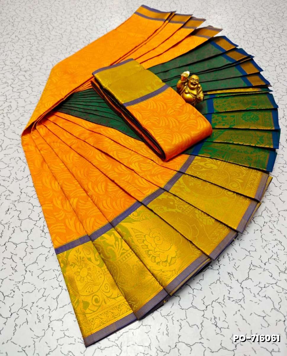 Poonthamil Elegant Traditional Saree - YELLOW COLOR