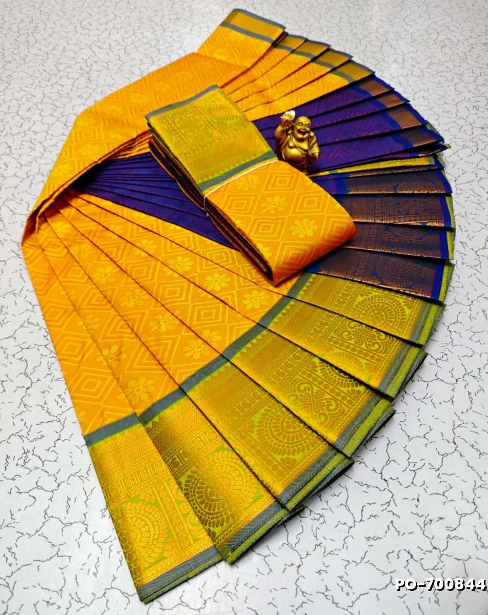 Poonthamil Elegant Traditional Saree - LIGHT YELLOW