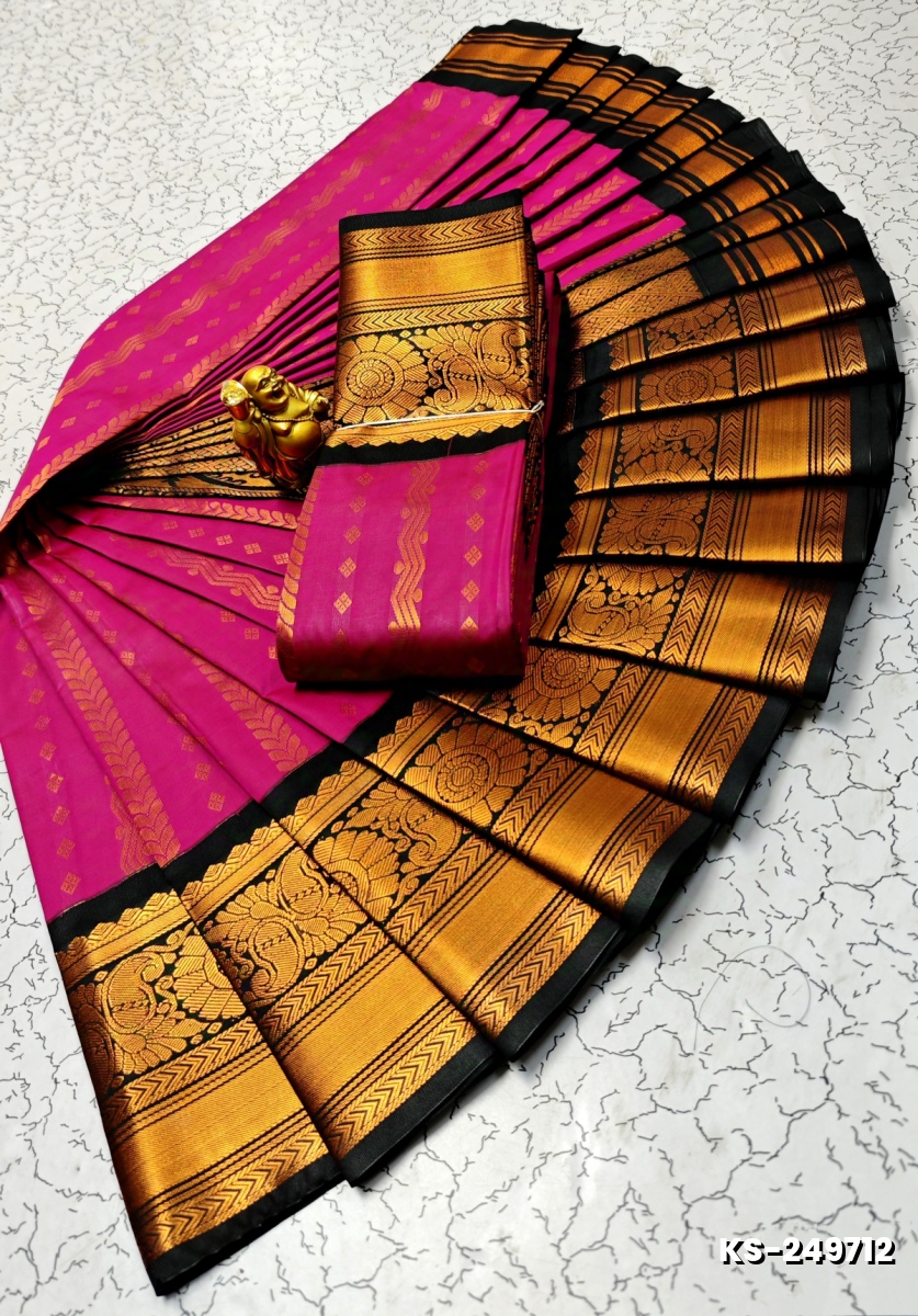 FANCY  All SELF SOFT SILK SAREES WITH KOTTANCHI SAREE - PINK