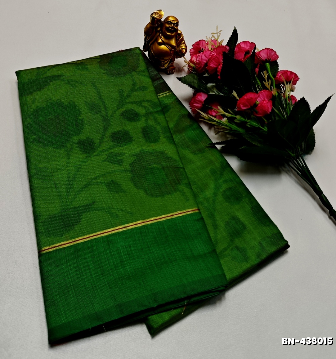 FANCY BANARASI POCHAMPALLY COTTON SAREES - GREEN