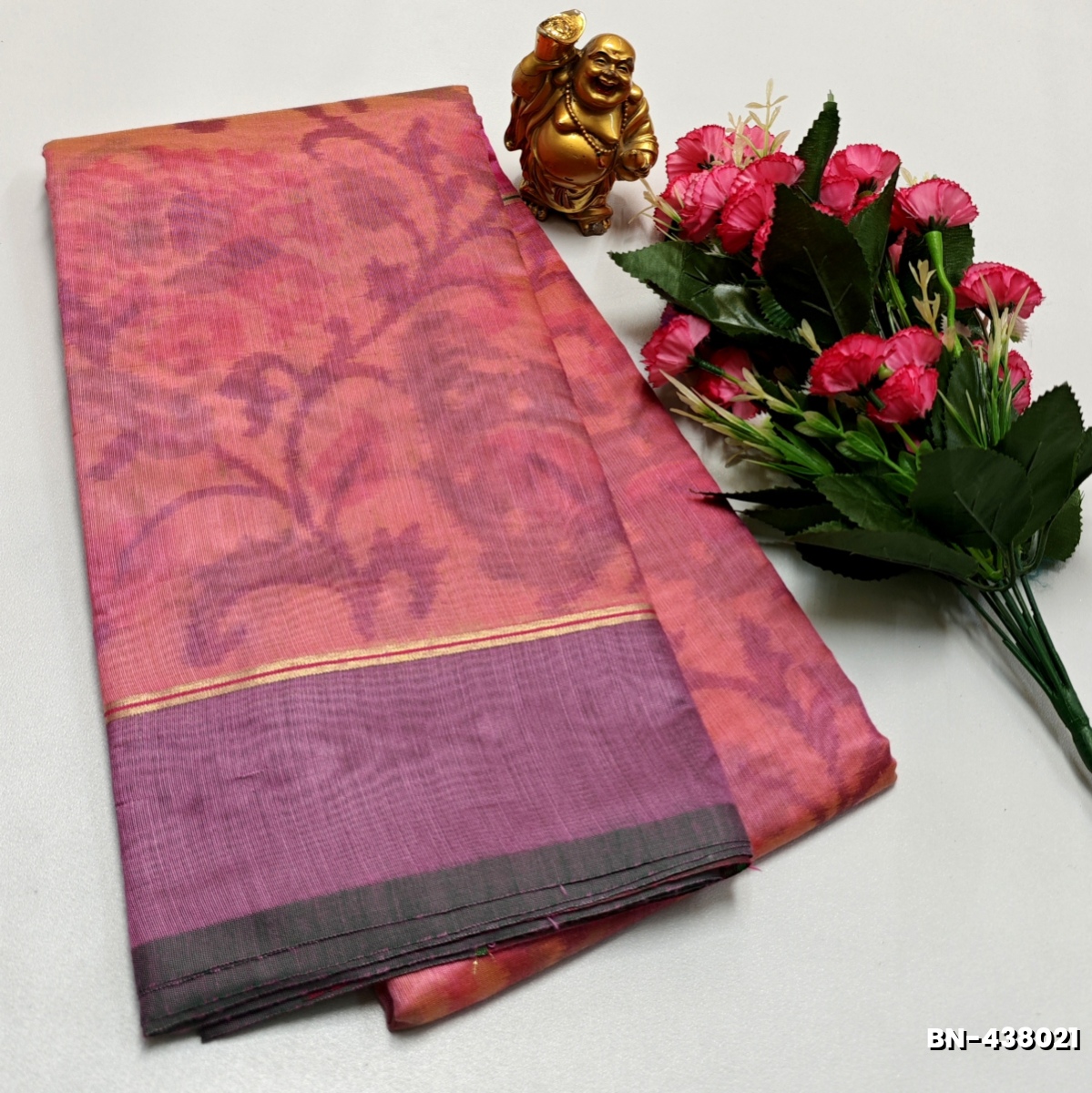 FANCY BANARASI POCHAMPALLY COTTON SAREES - BABY PINK