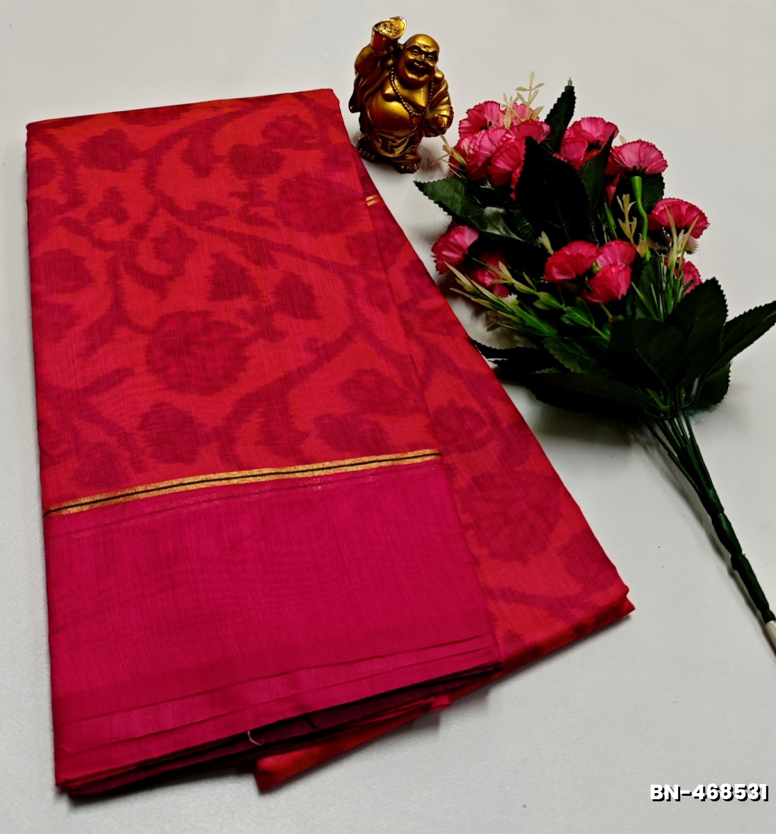 FANCY BANARASI POCHAMPALLY COTTON SAREES - DARK PINK