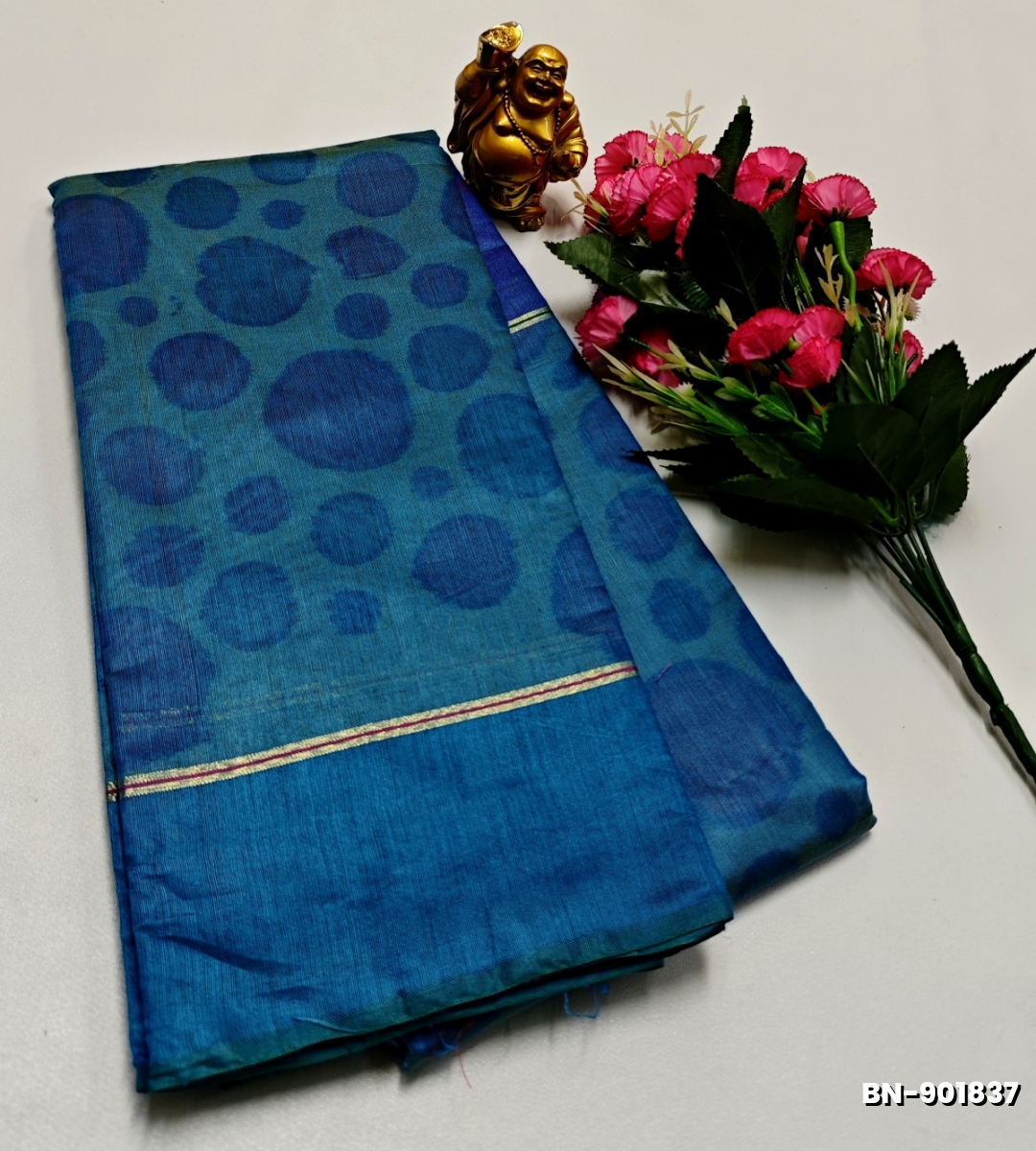 FANCY BANARASI POCHAMPALLY COTTON SAREES - LIGHT BLUE