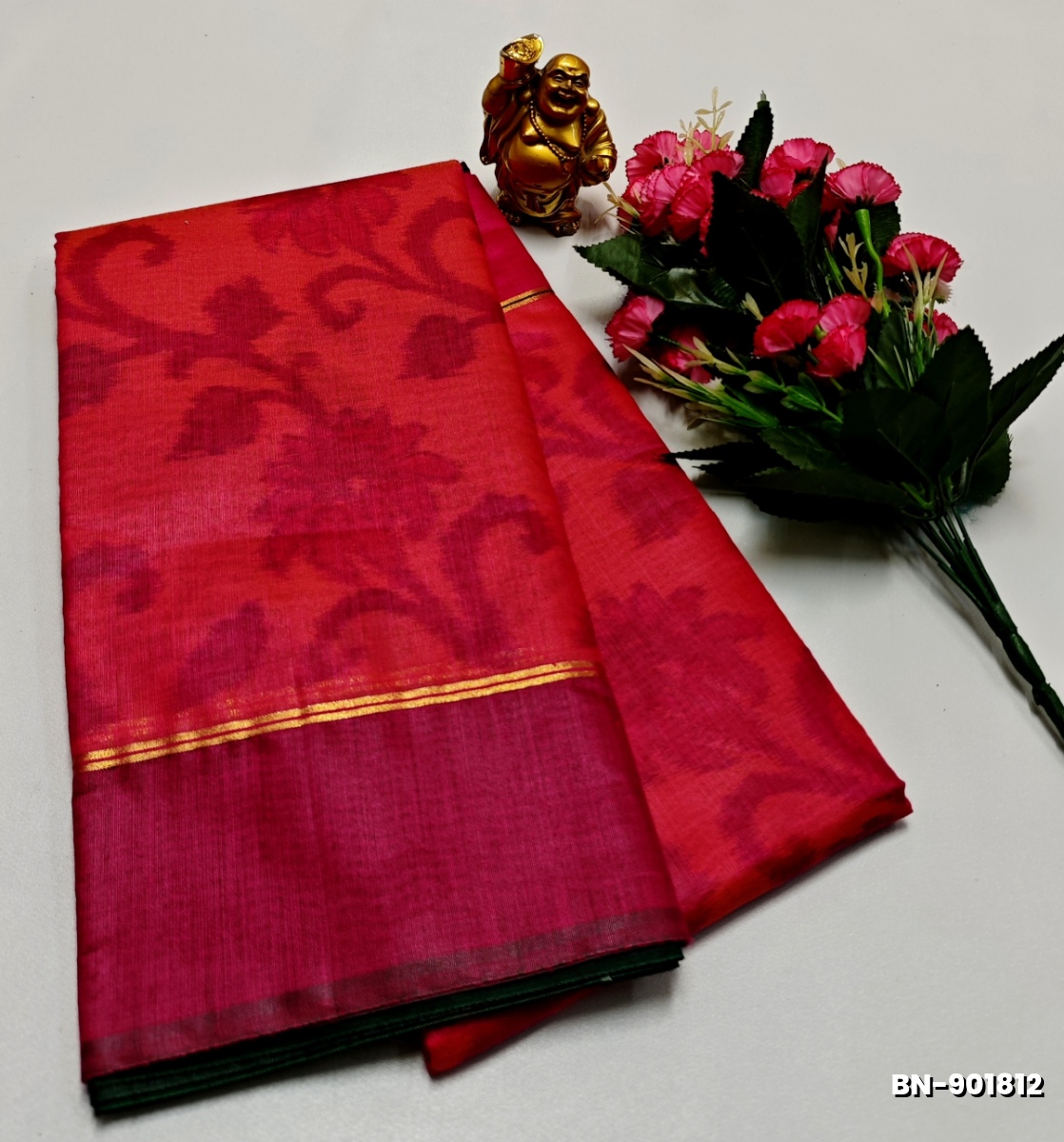 FANCY BANARASI POCHAMPALLY COTTON SAREES - PINK (1)
