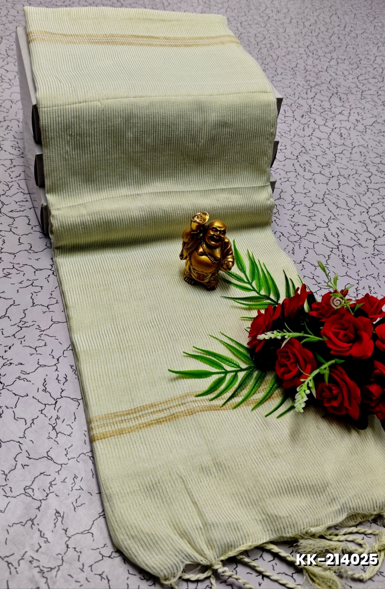 Handloom Khadi Cotton Saree With Hand Painted  Work - WHITE