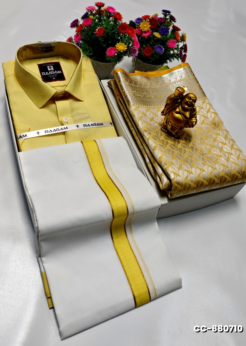 COUPLE COMBO MATCHING AND  MATCHING TRADITIONAL SET - YELLOW