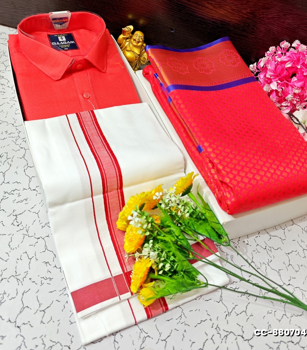 COUPLE COMBO MATCHING AND  MATCHING TRADITIONAL SET - RED