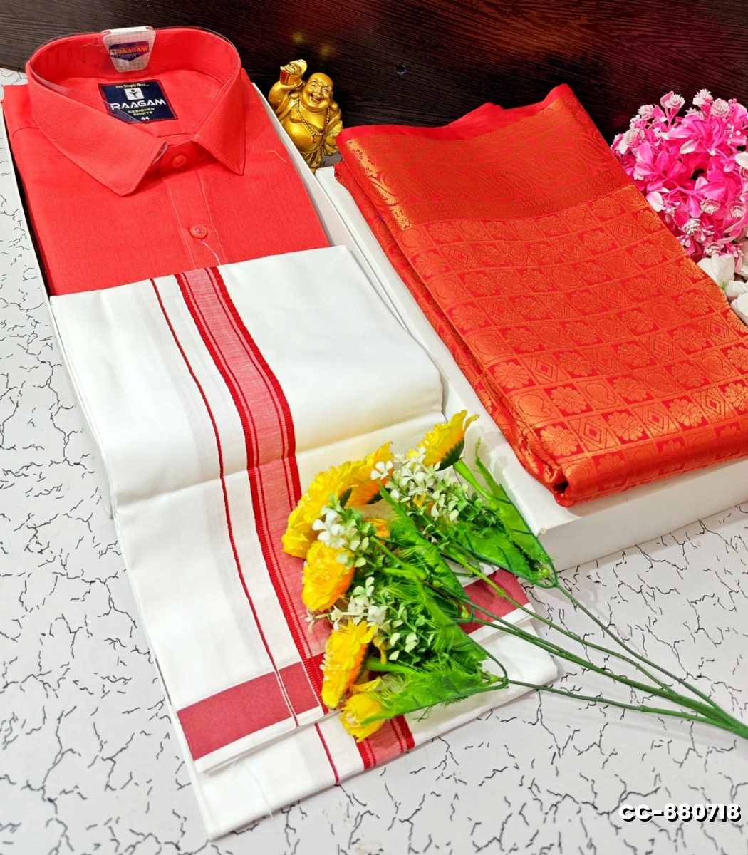 COUPLE COMBO MATCHING AND  MATCHING TRADITIONAL SET - PEACH
