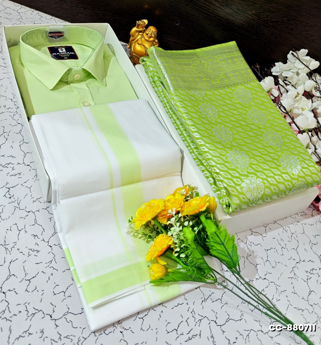 COUPLE COMBO MATCHING AND  MATCHING TRADITIONAL SET - PARET GREEN