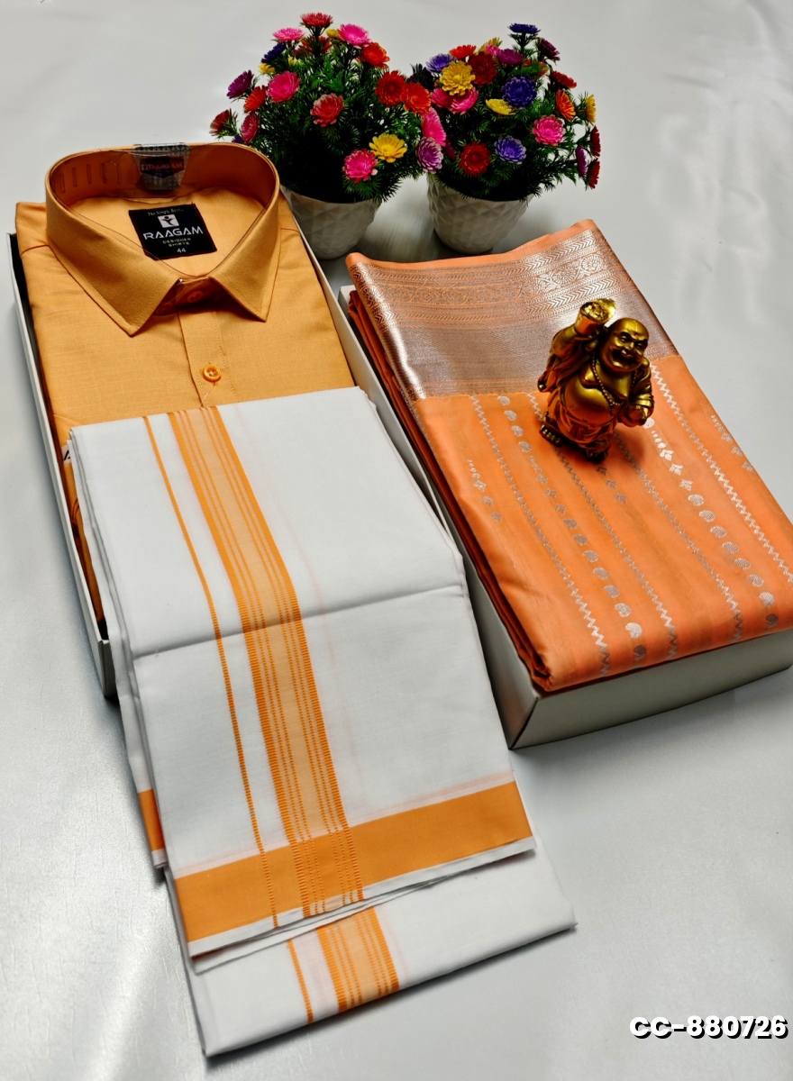 COUPLE COMBO MATCHING AND  MATCHING TRADITIONAL SET - ORANGE N