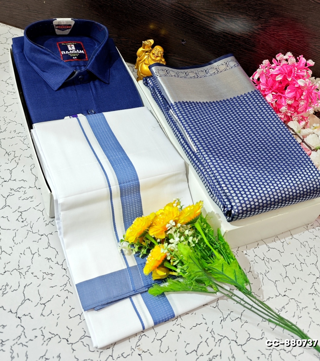 COUPLE COMBO MATCHING AND  MATCHING TRADITIONAL SET - LIGHT BLUE