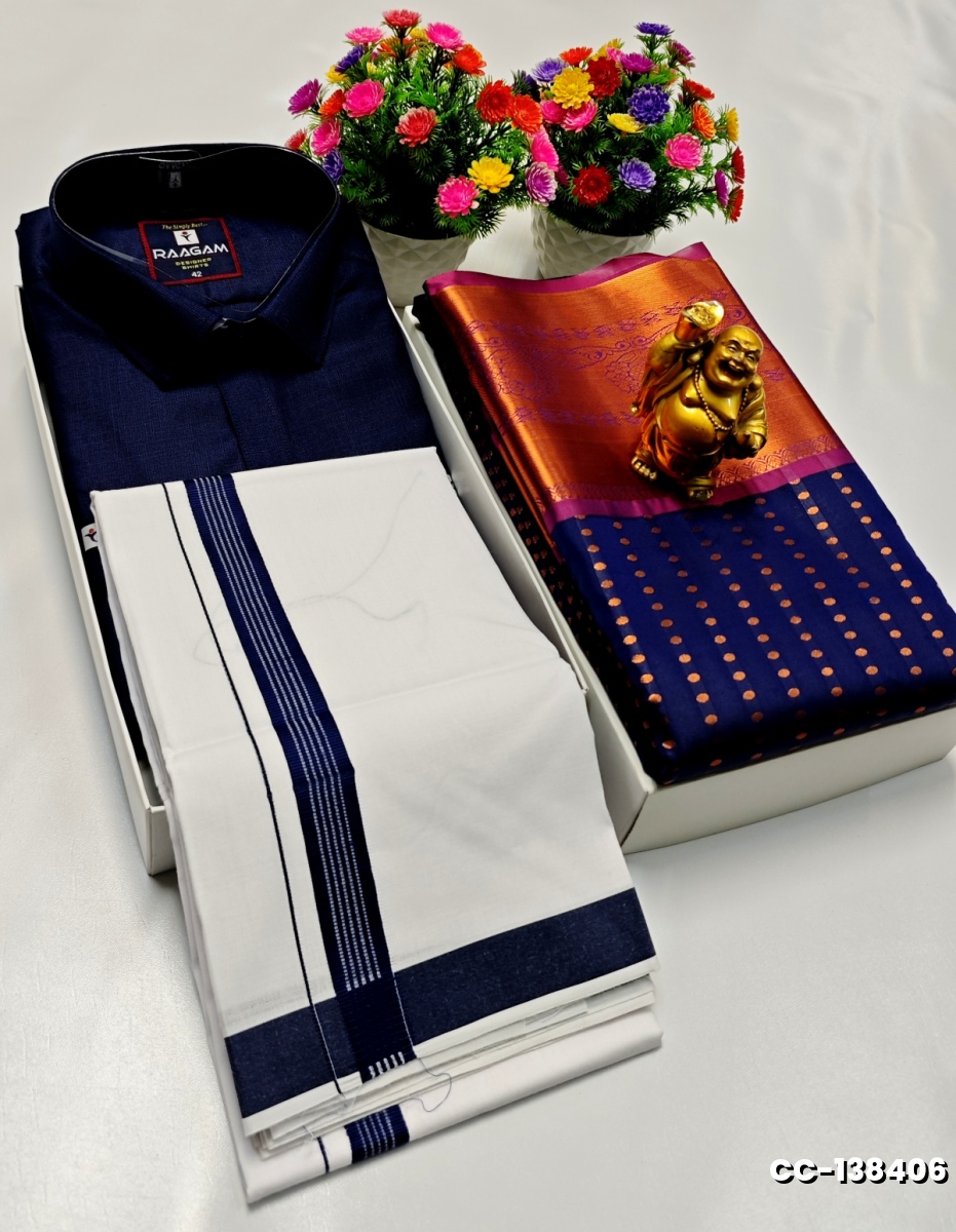 COUPLE COMBO MATCHING AND MATCHING TRADITIONAL SET - ROYAL BLUE