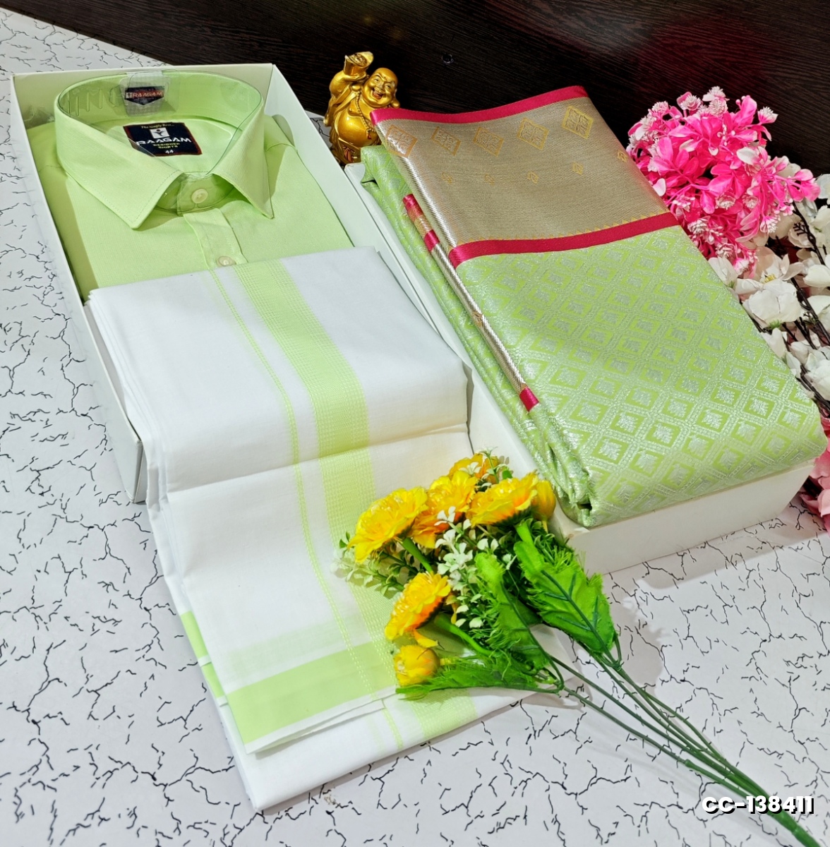 COUPLE COMBO MATCHING AND MATCHING TRADITIONAL SET - PARET GREEN