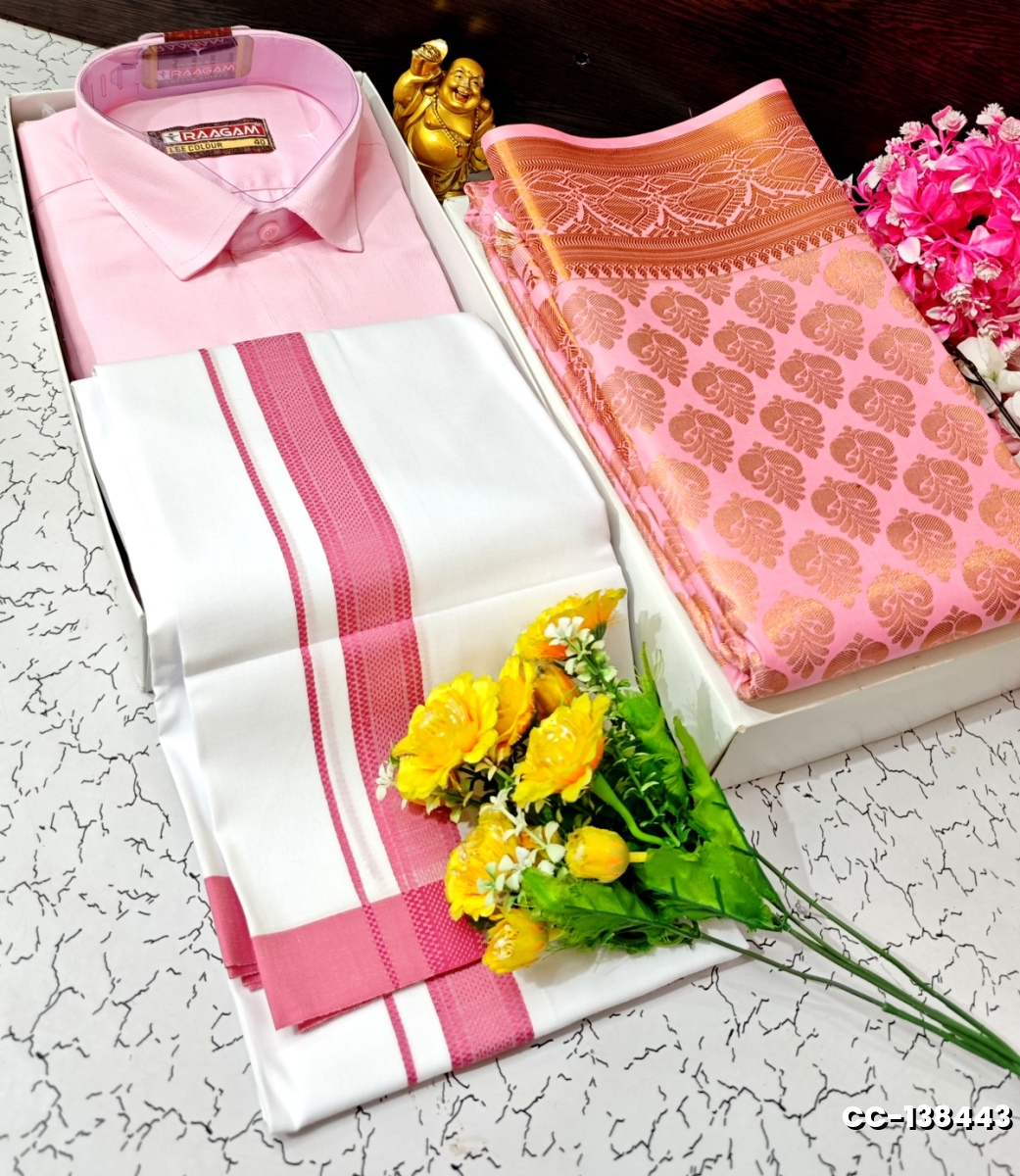 COUPLE COMBO MATCHING AND MATCHING TRADITIONAL SET - LIGHT PINK