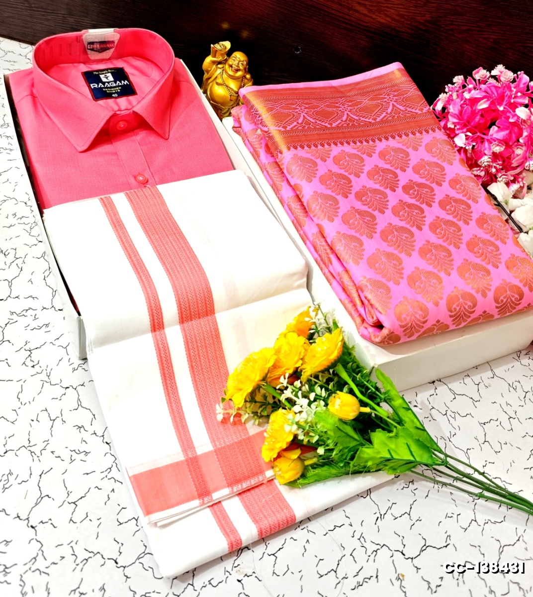 COUPLE COMBO MATCHING AND MATCHING TRADITIONAL SET - DARK PINK