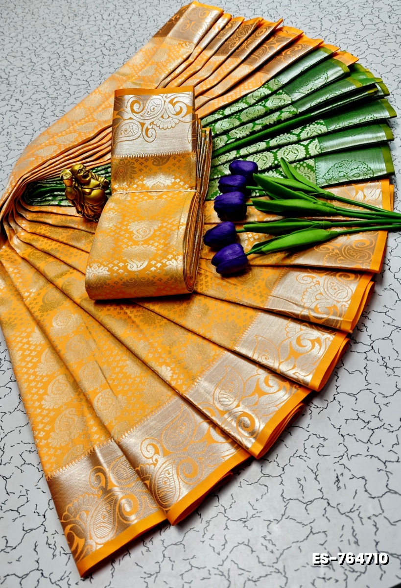 ELITE BRIDAL PICK &PICK SILK SAREES AND WEDDING ART SILK SAREES - YELLOW