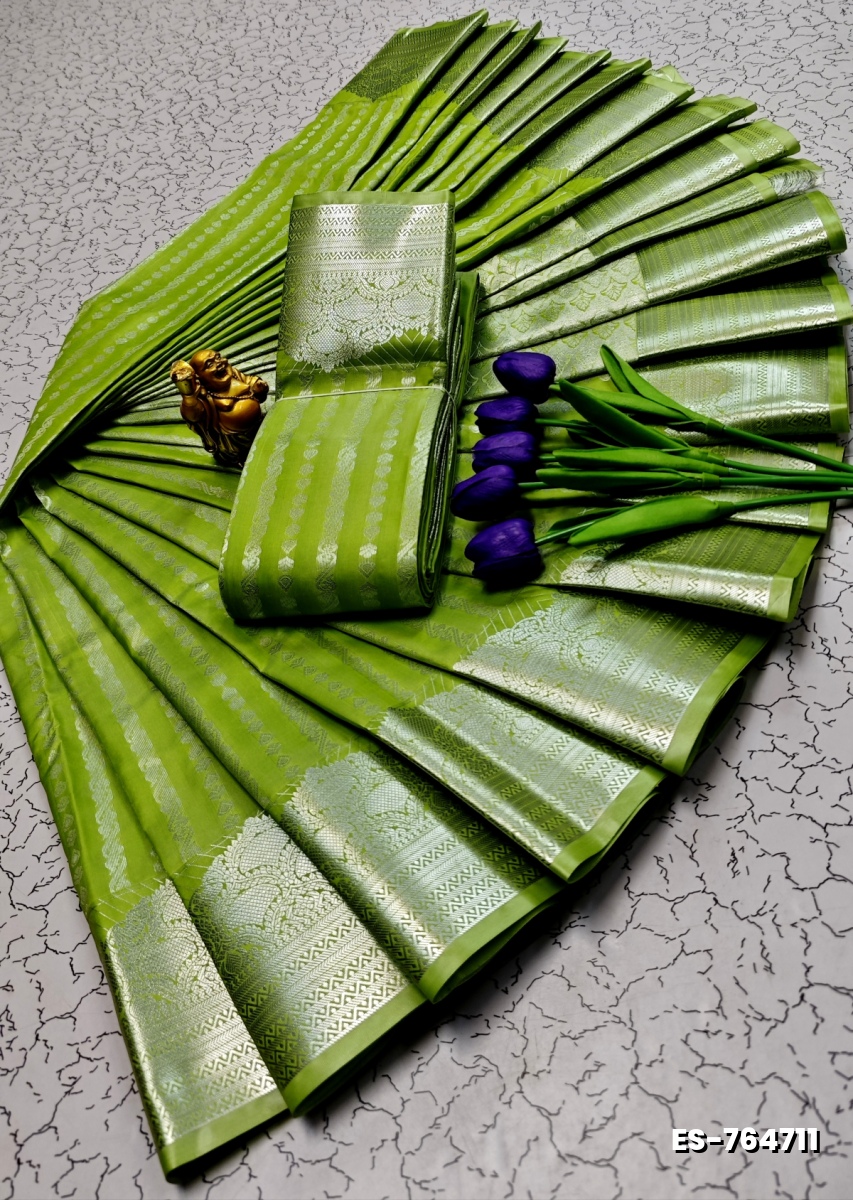ELITE BRIDAL PICK &PICK SILK SAREES AND WEDDING ART SILK SAREES - PARET GREEN