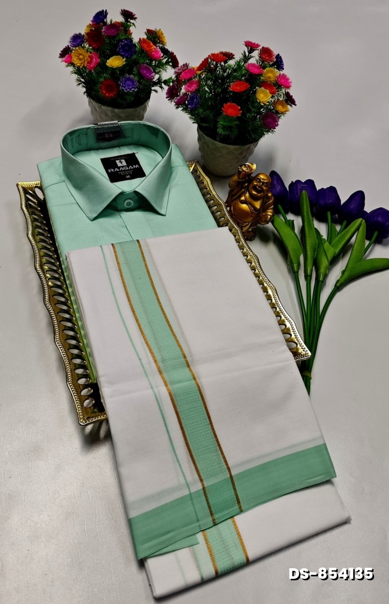 TRADITIONAL MEN  DHOTI SHIRT  TRENDING COLLECTION - DARK SKY BLUE