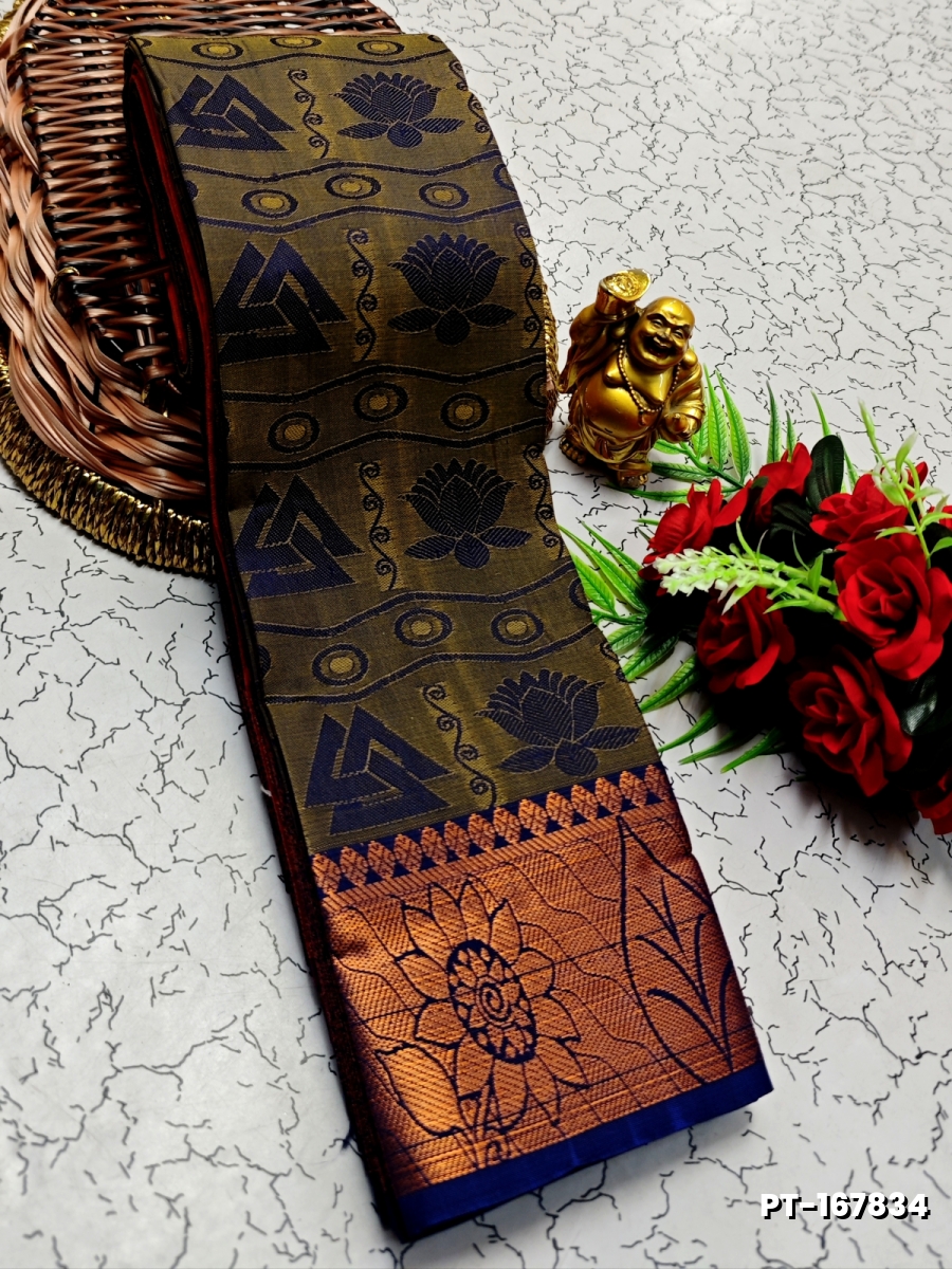 SOFT SILK FANCY BEST QUALITY POONTAMIL SOFT SILK SAREES - PEACOCK BLUE