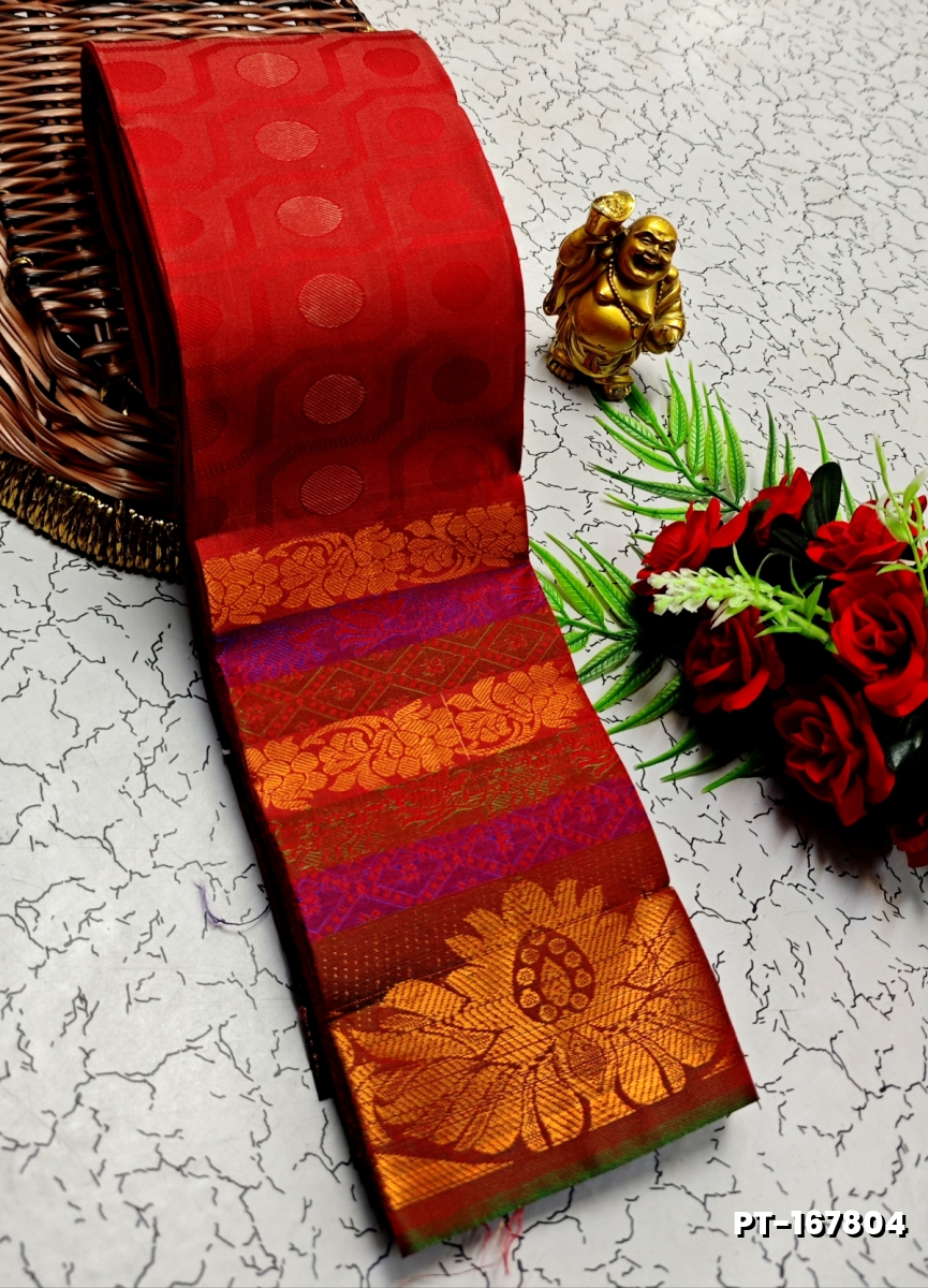 SOFT SILK FANCY BEST QUALITY POONTAMIL SOFT SILK SAREES - RED