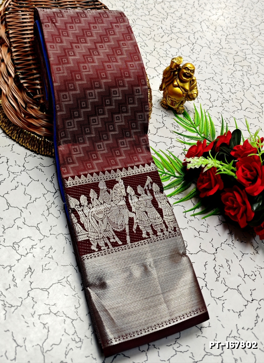 SOFT SILK FANCY BEST QUALITY POONTAMIL SOFT SILK SAREES - MERUN