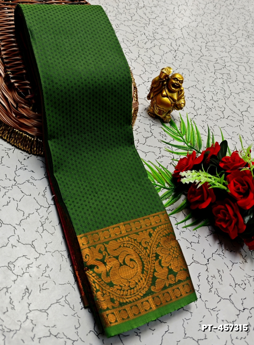 SOFT SILK FANCY BEST QUALITY POONTAMIL SOFT SILK SAREES - GREEN (2)
