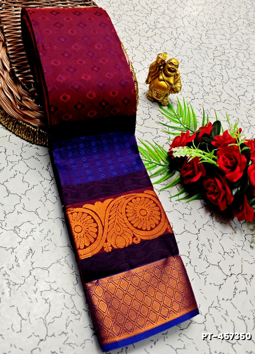 SOFT SILK FANCY BEST QUALITY POONTAMIL SOFT SILK SAREES - MEJANTA