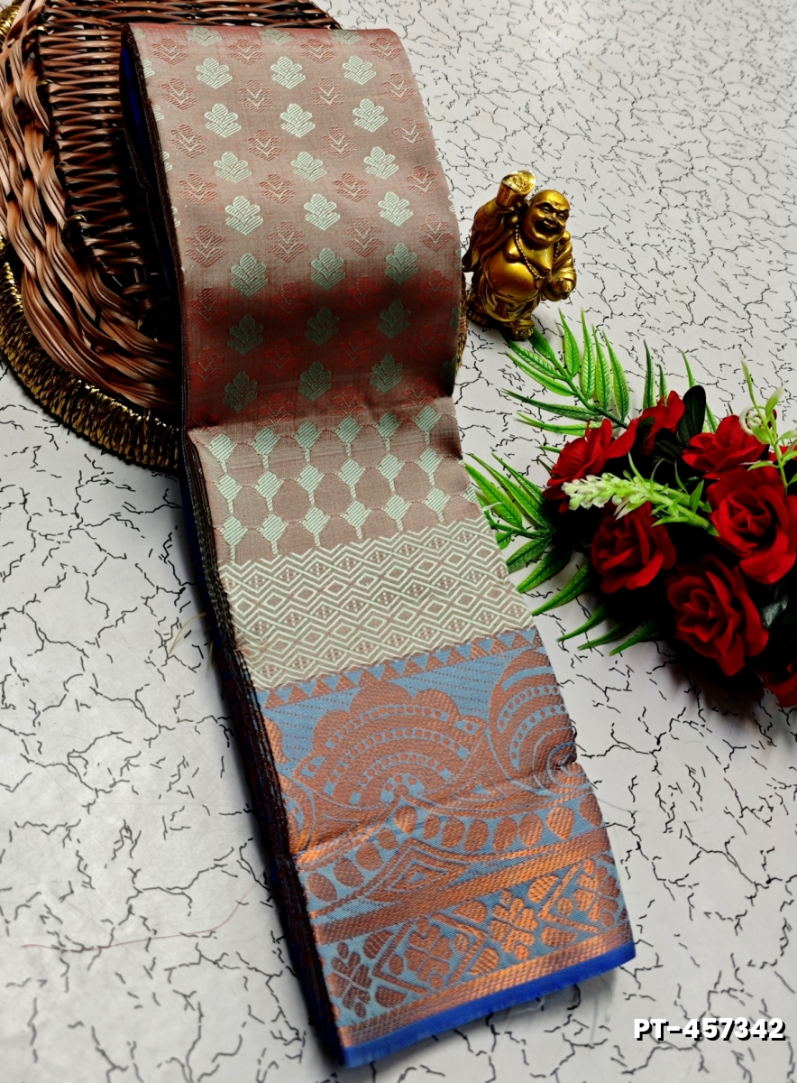 SOFT SILK FANCY BEST QUALITY POONTAMIL SOFT SILK SAREES - LIGHT PEACH
