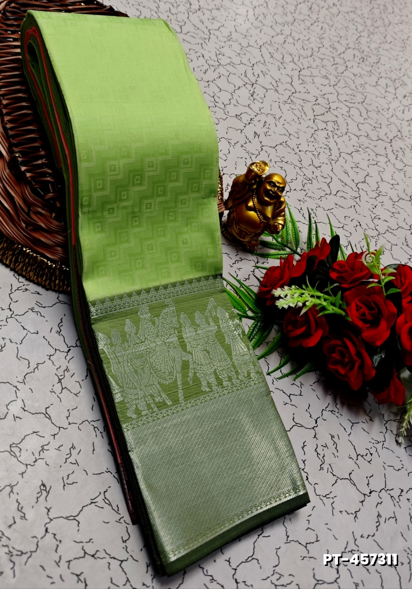 SOFT SILK FANCY BEST QUALITY POONTAMIL SOFT SILK SAREES - PARET GREEN