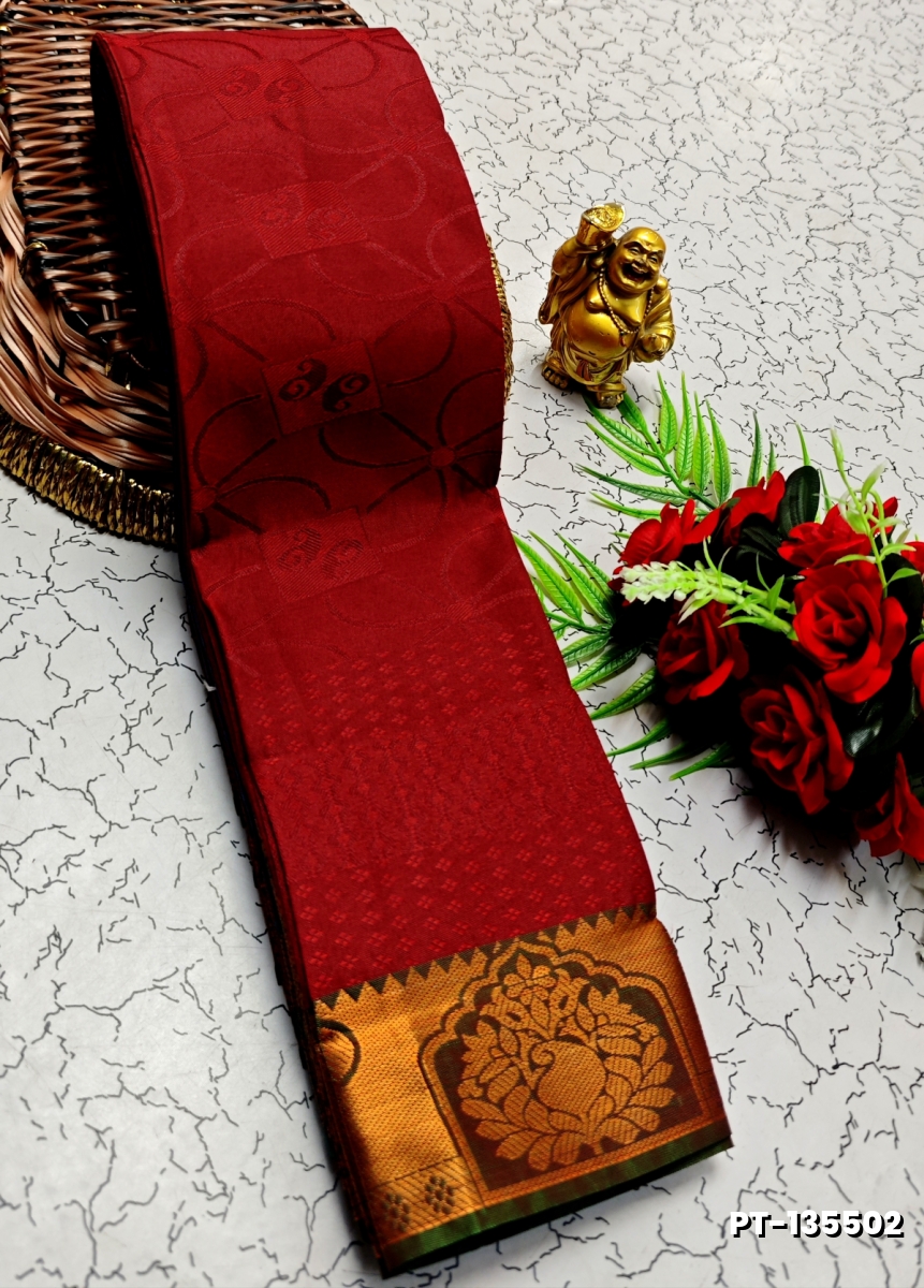 SOFT SILK FANCY BEST QUALITY POONTAMIL SOFT SILK SAREES - MERUN (2)