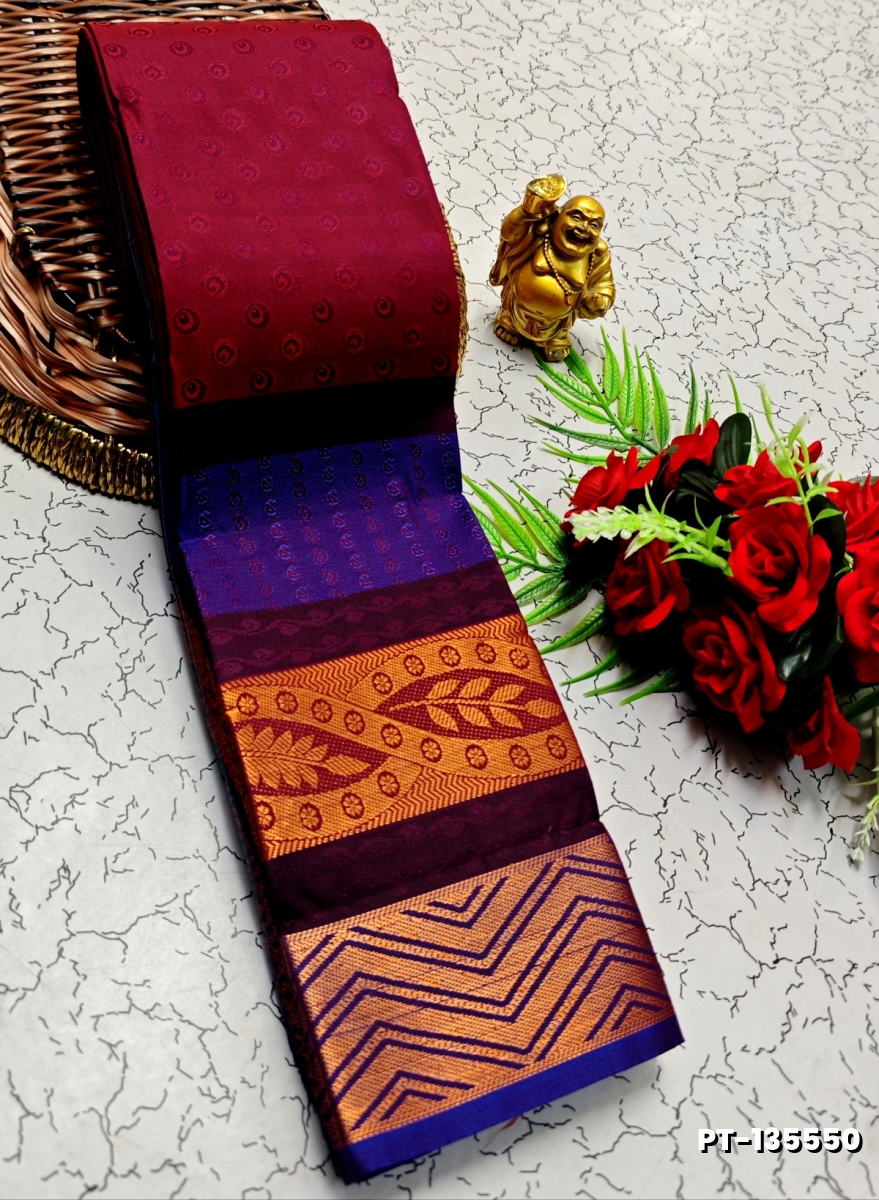 SOFT SILK FANCY BEST QUALITY POONTAMIL SOFT SILK SAREES - MEJANTA (1)