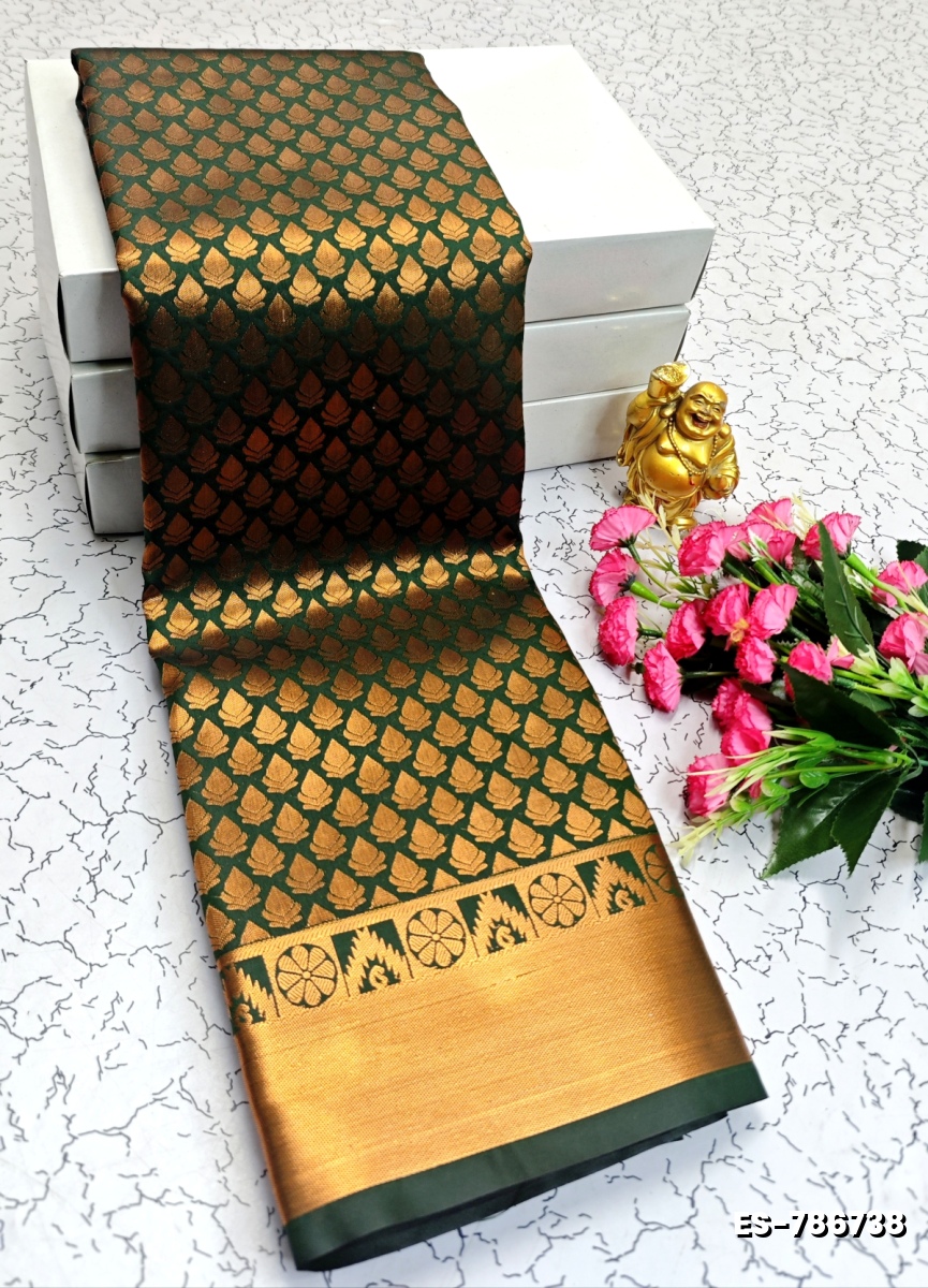 ELITE BRIDAL PICK &PICK SILK SAREES AND WEDDING ART SILK SAREES - DARK GREEN (1)