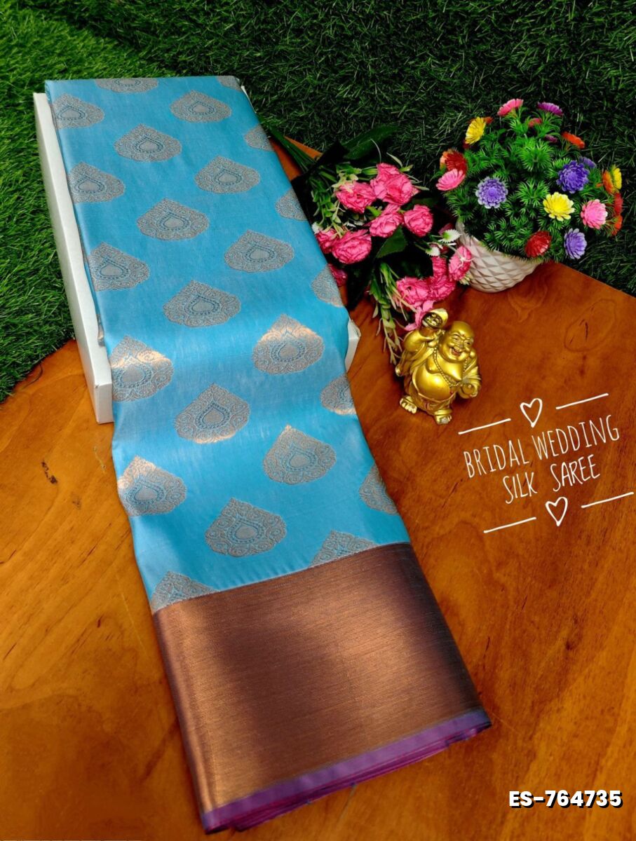 ELITE BRIDAL PICK &PICK SILK SAREES AND WEDDING ART SILK SAREES - DARK SKY BLUE