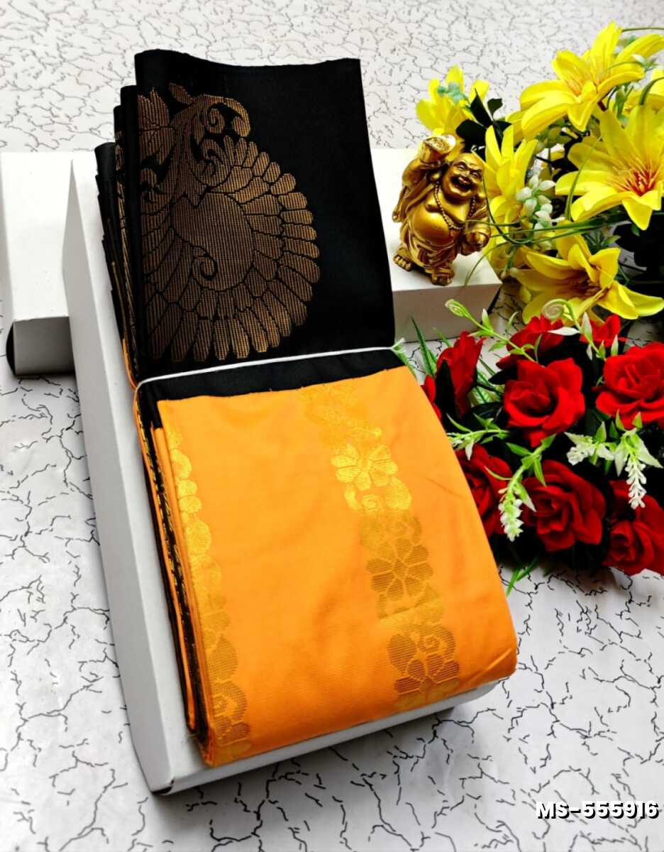 MODERN FANCY  SOFT SILK SAREES WITH BUTTA DESIGN - ORANGE