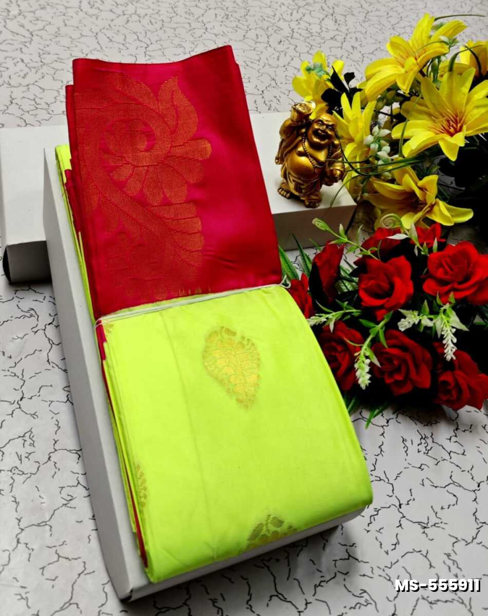 MODERN FANCY  SOFT SILK SAREES WITH BUTTA DESIGN - PARET GREEN
