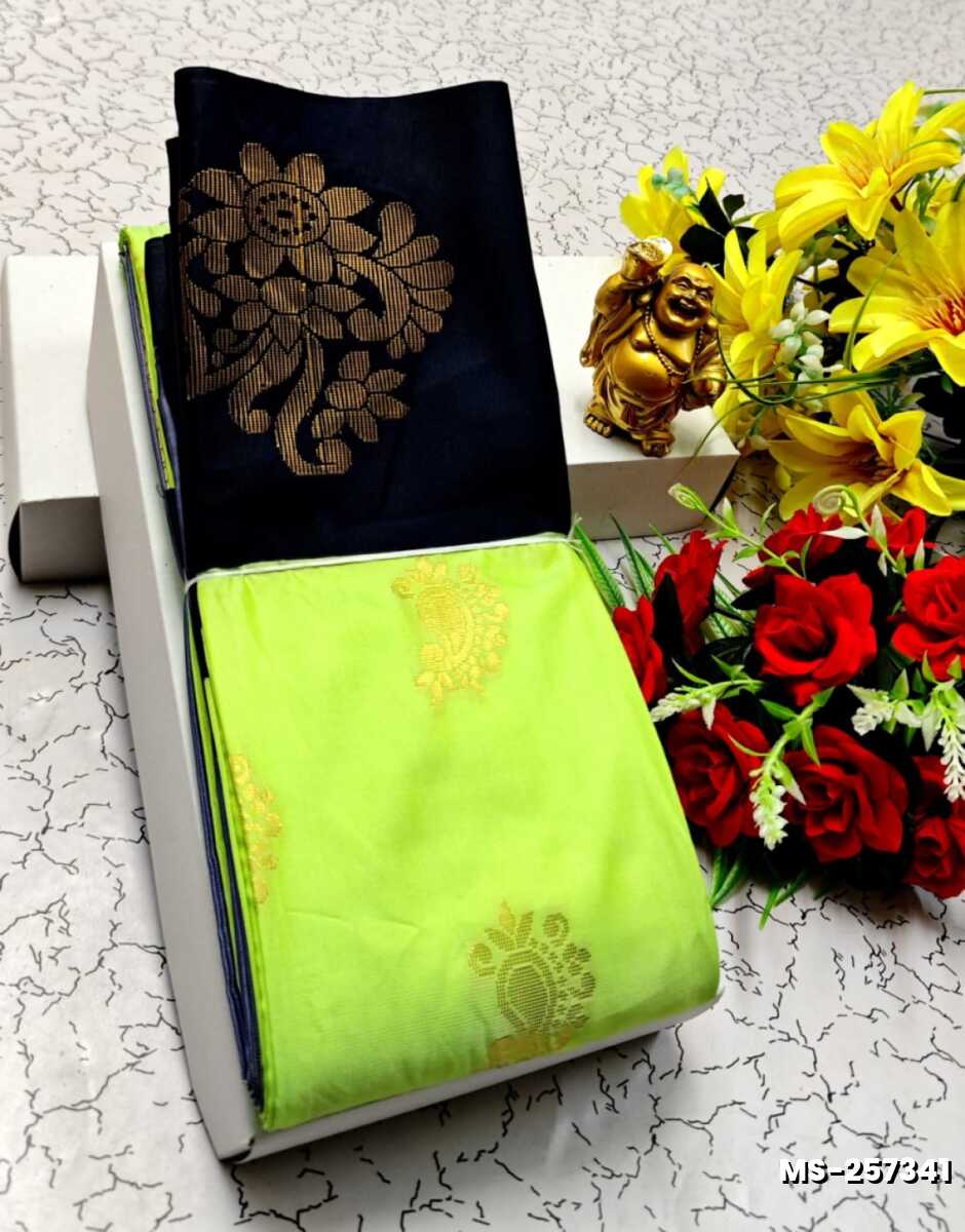 MODERN FANCY SOFT SILK SAREES WITH BUTTA DESIGN - LIGHT GREEN