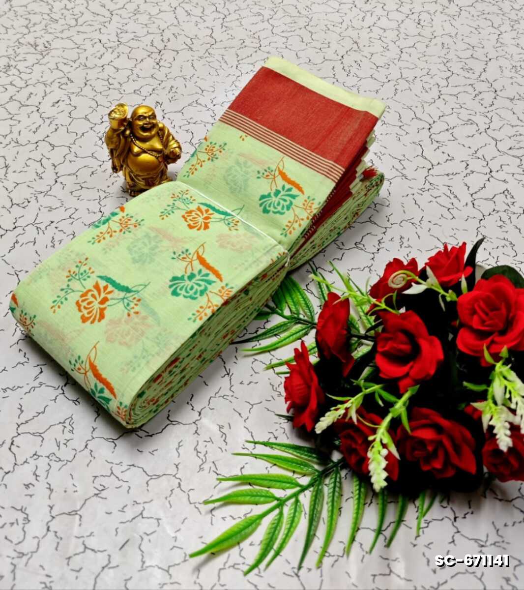 PURE COTTON SAREES SUMMER SPECIAL COLLECTION - LIGHT GREEN
