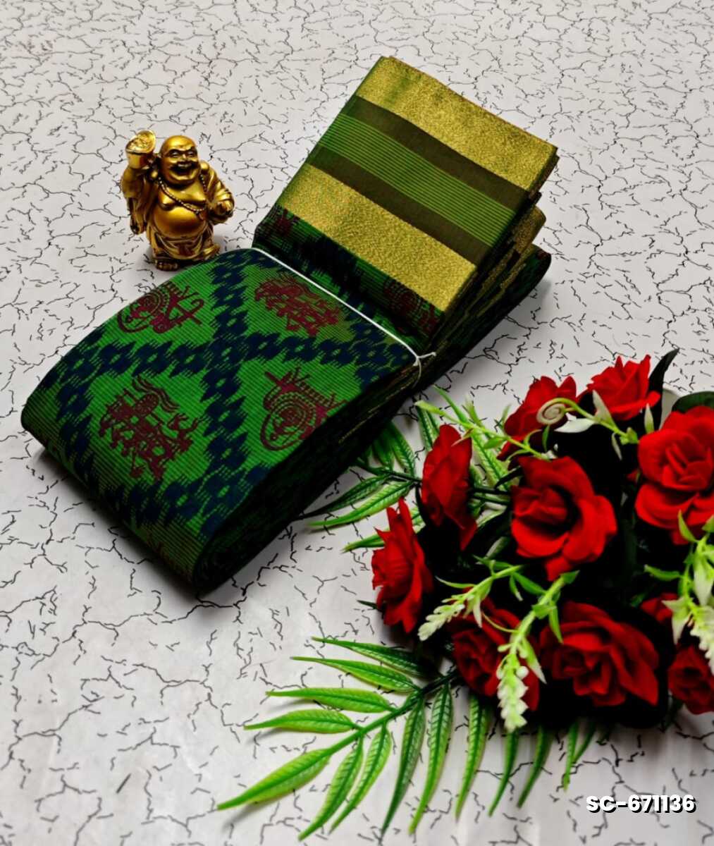 PURE COTTON SAREES SUMMER SPECIAL COLLECTION - BOTTLE GREEN