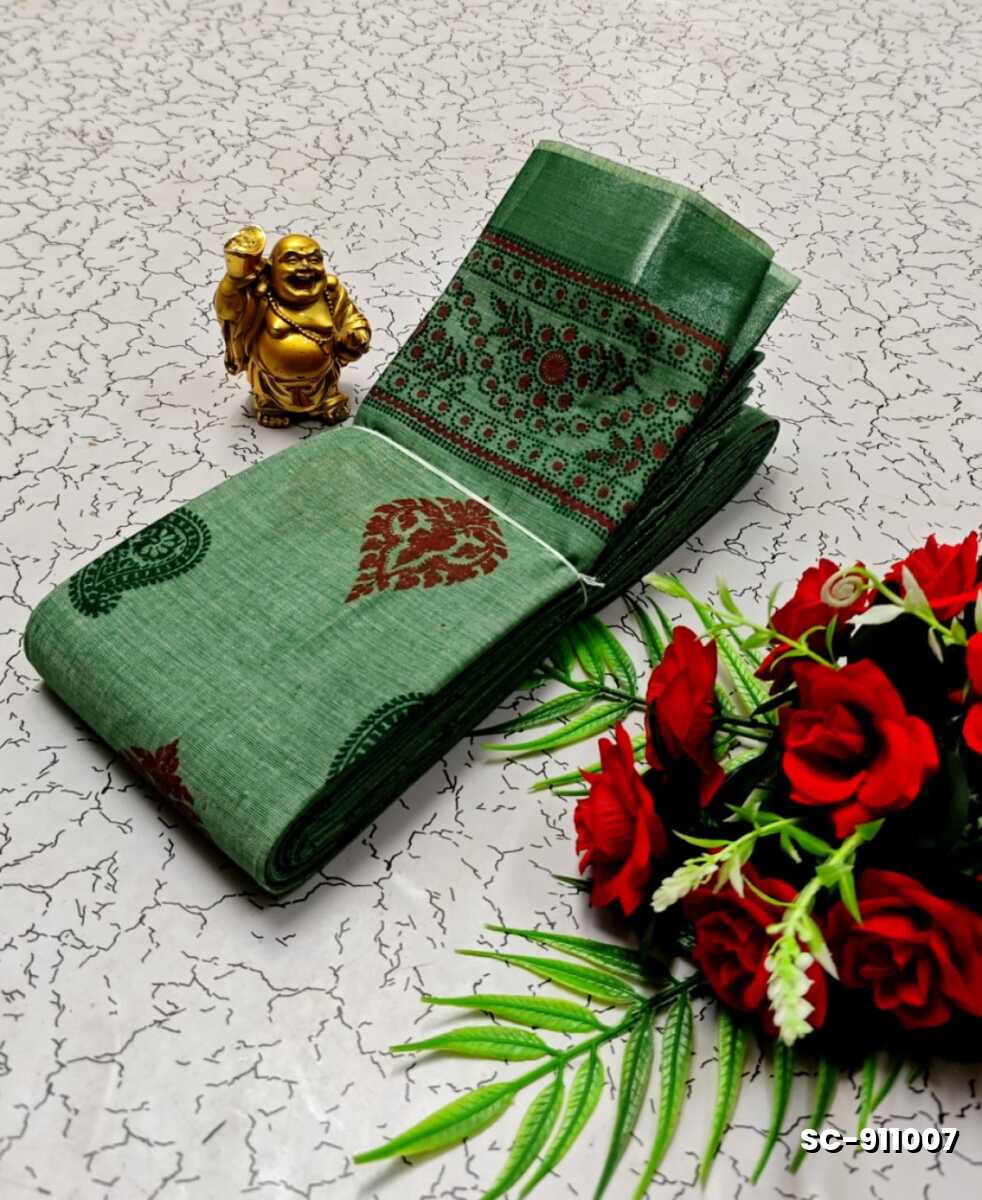 PURE COTTON SAREES SUMMER SPECIAL COLLECTION - TEAL COLOUR