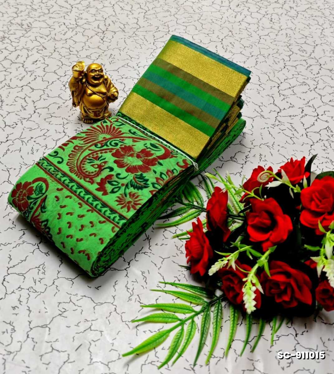PURE COTTON SAREES SUMMER SPECIAL COLLECTION - GREEN (1)