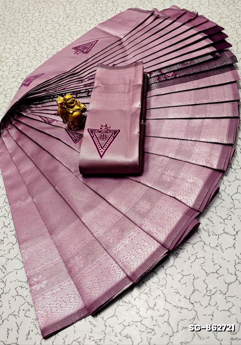 KUBERA ELITE  BRIDAL RAPIER FANCY  LIGHT WEIGHT SILK TYPE SAREES - BABY PINK