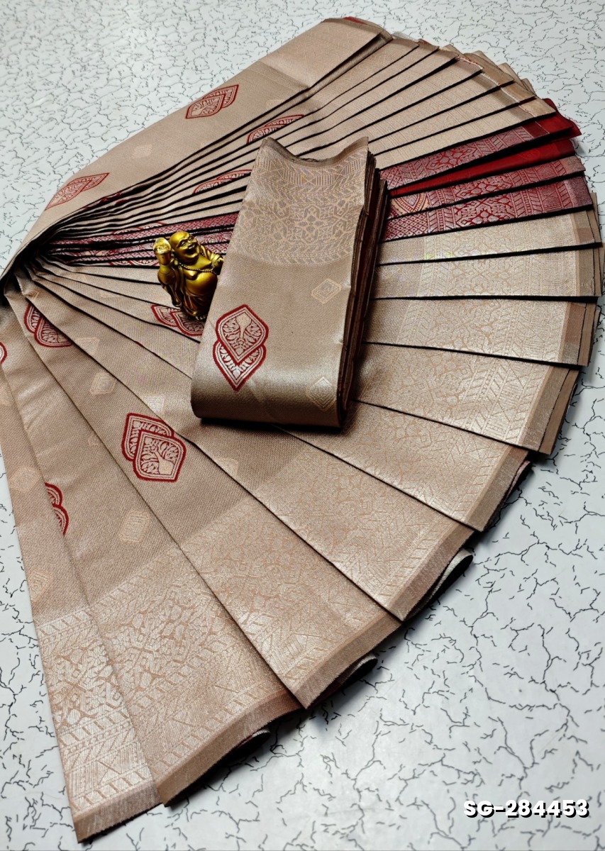 KUBERA ELITE  BRIDAL RAPIER FANCY  LIGHT WEIGHT SILK TYPE SAREES - BROWN (1)